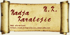 Nadja Karalejić vizit kartica